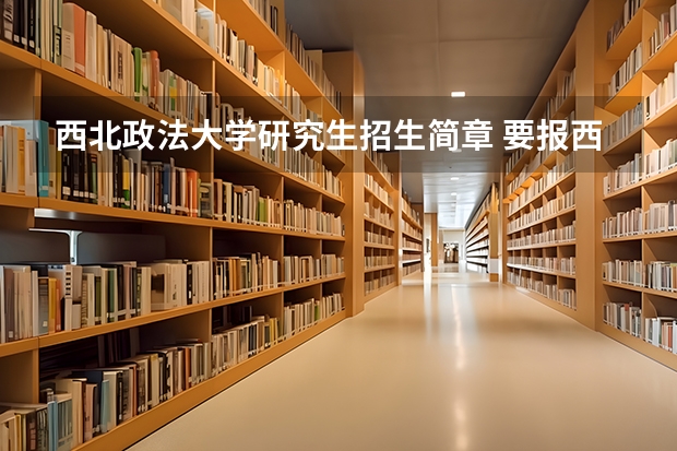 西北政法大学研究生招生简章 要报西北政法大学是不是要经过全国的统一考试？